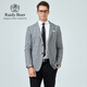 Raidy Boer/Ridy Boer Herren Herbst und Winter Mode Casual Woll Mischanzug Jacke 2013-98 Gray Grid 170/48/m