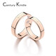 CENTURY& KINDLE baby's breath couple rings, a pair of rings with engraving, niche design, simple, fashionable and trendy birthday gift for girlfriend (rose gold), plain circle + baby's breath, a pair, please note the color and ring number