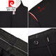 Pier Cardin Frühling und Herbst Zhongshan Anzug Hersteller mittlerer und junger chinesischer Stand-up-Halsband Anzug Korean Slim Bräutigam Chinesische Kleid versteckte Knopf Black 687 Zweiteteset 170/114