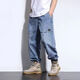 Pantalones Harren de primavera masculina de Vanjano con botas Martin Boots Spring and Summer Fat Man Jeans Men a gran tamaño Hip-hop tendencia 867 Jeans Black One Size M recomendado 80-100 Jin [Jin iguala 0.5 kg]