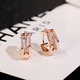 Idel earrings 2025 new trendy high-end temperament earrings female Internet celebrity earrings atmospheric earrings birthday gift three rows of diamonds pentagon E0011