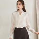 ROEYSHOUSE LOOK Stylish Led-Linged Wrinkled Shirt Autumn New Intellectual Professional Shirt Apricot Top 11166 Apricot S