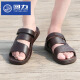 Huili sandals men's summer beach shoes men's outdoor breathable hole shoes men's sandals British and Korean version sandals 3888 black 45