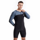 Luo Huodou swimsuit men's one-piece boxer one-piece swimsuit short-sleeved boxer sun protection quick-drying surfing suit snorkeling wetsuit black gray XL (110-130Jin Jin equals 0.5 kg)