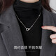 MZMZ platinum necklace women's diamond fashion jewelry trend pt950 platinum Valentine's Day birthday gift for girlfriend local warehouse/next day delivery - light luxury temperament double ring necklace
