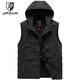 JP autumn and winter men's clothing with velvet vest hooded thick vest horse clip keeps warm 9906 khaki 2XL (suitable for 155 Jin [Jin equals 0.5 kg]-170 Jin [Jin equals 0.5 kg])