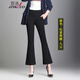 Jingluo Flare Hosen für Frauen im Herbst und Winter plus samt verdickte Anzughose für elastische hohe Taille, schlanke schlanke Hose für Frauen Casual Hosen 9885 Black Neun-Punkte Elastic Taille-Spring und Herbststil xxl xxl