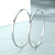 Crystal large hoop earrings for women 990 pure silver earrings hoop earrings hoop earrings European and American style exaggerated light luxury jewelry
