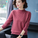 Mingchengmeng cardigan women's autumn and winter new style half turtleneck loose fashion versatile temperament thickened cashmere base sweater maple leaf red cardigan L