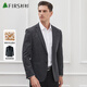 Shanshan Suit Men's Autumn and Winter Greed Men's Wool Singles Western Jacket Western Business Casual Professional Wear Gray Negro 48