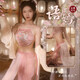 Sexe pyjamas costume ancien style hanfu séduisant cheongsam uniforme passion hot midnight couple couple jeu de rôle 6627 Blue Sound Princess Floating Tassel Set une taille (80-125 Jin [Jin est égal à 0,5 kg]))