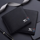 Seven Wolf Men's Wallet Short Leather Change New Brand Youth Pure Ceutsl Celassed Polying Pyramid Pyramid Soft Soft Leather Black Cross