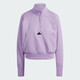 Adidas (adidas) sweatshirt women's clothing 2024 spring and autumn new sportswear anti-wind jacket casual semi-zipper pullover top IS3899 M (165) / Suggested 110-120Jin [Jin equals 0.5 kg]