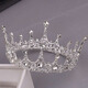 Bai Qixin Crown Tiara Full Circle Birthday Headband Children's Crystal Crown Performance Coming of Age Ceremony Proposal Certification Headdress Accessories Crown White-Full Circle