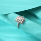 Yuan Shengfu's new PT950 fashionable square imitation diamond platinum ring platinum women's shiny live ring 4.10g