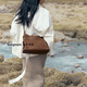 Songmont [Li Na's same style] The mountain Yousong Trace Series Hobo Bag Vegetable Tanned Cowhide Crossbody Soft Bag Smoke Black Medium Pre-sale 12 days