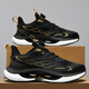 2025 new sports shoes men's autumn and winter shoes rotating button running shoes ultra light shock-absorbing and breathable shoes men 9888-Black Gold [upgraded version] 43