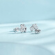 ZLF (ZLF) PT950 platinum earrings for women, platinum illusion three-dimensional hollow sparkling clover earrings 1.69g