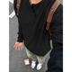 Футболка с длинным рукавом Yalu Black American Genry Neck Mens Awumn и Winter Waffle Pluse Plus Fleos Collesed Base Rube 1381 Black [Высокое качество 23] Флис XL 125-140JIN [Джин равняется 0,5 кг]