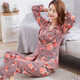 Langsha 2024 New Spring, otoño y verano Pajamas Pajamas Traje de manga larga Ropa para el hogar 846 Red Grid 2xl