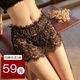 59 Yuan 3 pairs of sexy butt-covering underwear, lace see-through, no-take-off thong, T-pants, hollow, hot and tempting, black