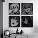 Chengzai aokizy hanging painting trendy black and white living room sofa background wall decoration painting e-sports room cartoon bedroom bedside painting JD13971 30*30 texture oil canvas ps black frame
