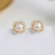 QIMEILA Jewelry Accessories Freshwater Pearl Earrings Korean Retro French Elegant Temperament High-end Stud Earrings Trendy Christmas Gifts