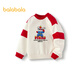 Balabala children's clothing children's sweatshirt girls and boys 2025 spring and autumn loose velvet top color matching trend 208125121203