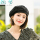HTKD new beret women's spring and summer thin lace beret women's summer Korean style versatile beret hat elegant style burgundy
