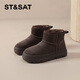 
ST/SAT Saturday winter new fashion snow boots for women plus velvet warm non-slip thick sole short boots trendy comfortable short boots brown 37
