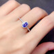 Fuwu natural tanzanite bare stone ring surface 925 silver inlaid ring live ring adjustable women's ring supports re-examination natural tanzanite