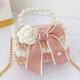 Wei Shilian [same as Tik Tok] 2024 new fashionable princess handbag Internet celebrity little girl mini versatile crossbody bag 9756 white flowers and red