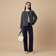 Beanpole New Year's gift Sheep wool women's quiet and luxurious long-sleeved tweed small style blazer dark gray S 160/84A