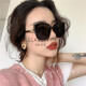 Street style sunglasses for women Korean style trendy new square large frame ins glasses polarized sunglasses big face black frame black gray film