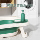 Benmai bathtub baby bathtub folding enlarged and thickened newborn products can sit and lie down baby and children's bath artifact bathtub multi-functional thickened temperature-sensitive model! [Upgrade! Anti-slip thickening] Bibo green + suspended bath mat