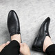 
KEECHMONT men's shoes new bean shoes comfortable soft urban fashion men's casual leather shoes lightweight soft sole non-slip lazy shoes 11973 black regular version 37