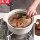 Importierter Qualitätsauflauf mit hoher Temperaturfestigkeit Pot Keramik kleiner Auflaufsuppen-Topf Eineintopf Haushaltsgasgas-Tonknot-Reissuppe Pot Weiß 3271 Geeignet für 3-5 Personen