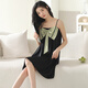 Delia ice silk couple pajamas men summer short-sleeved suit thin cool sling nightgown women casual home clothes L6215 M women + XL men