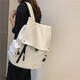 Men and girls are carrying computer backpacks and trendy backpacks for men and women who are easy to care for leather fashion trendy college students' schoolbags and computer bags travel backpacks ins trendy cool white 246