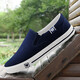 Pull-back canvas shoes, men's shoes, men's and women's shoes, white shoes, slip-on casual shoes, lazy shoes, navy blue 903, wide feet and fat feet, add one size to buy 40