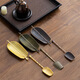 Yuan Tao Kiln Tea Tea Ceremony Accessories Tea Lotus Creative Braided Tea Spoon Tea Paddle Tea Spoon Alloy Kung Fu Tea Set Tea Ceremony Accessories Tea Appreciation Dustpan Tea Spoon - Gold