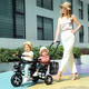 Hafulong (Hafulong) Kinderdreirad doppelte Zweisitzer Baby Fahrrad Twin Cart Baby Leichter Kinderwagen Großer schwarzes Doppelflugzeugrad + Sicherheitsgurt + Heckkorb