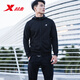 特步运动套装男卫衣春秋款2025新款春季运动服卫裤连帽外套两件套 连帽卫衣9276+黑 165/S