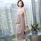 
Professional suspender dress for women in summer mid-length tassel V-neck sexy fashionable suit with chiffon base skirt 080 black dress XL recommended 110-120Jin [Jin equals 0.5 kg]