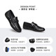 Zero Business Casual Leather Shoes Autumn and Winter New Checkered Genuine Leather Men's Shoes Soft Surface Driving Shoes Loafers Men's Beanie Shoes Black 41 (255mm)