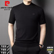 Pier Cardin cardigan short-sleeved T-shirt round neck spring, autumn and winter men's thin cardigan sweater half-sleeved base shirt knit sweater 12121 dark camel 165/105 [Suggested 100-120Jin [Jin equals 0.5 kg]]
