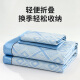 Lao Xijiang cool mat ice silk mat three-piece set summer cool foldable air-conditioned double soft mat Ruoying blue 1.5m bed/150*200cm one seat two pillowcases