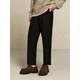 GXG men's casual trousers, trousers, men's warm trousers, 24th winter new product, black 175/L