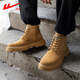 Huili Martin Boots Herren Frühling Britisch-Stil High-Top-Arbeitsstiefel Männer lässig Retro Fashion Height-verstärkt Männerschuhe gelb 40