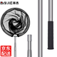 Baijie (BJ) fishing net, thickened stainless steel, retractable fishing net, fishing net pocket, rubberized net head set, fishing gear supplies, 1.7m net pole + 40cm folding net head